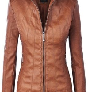 Lock & Love paneled faux leather jacket, NWT